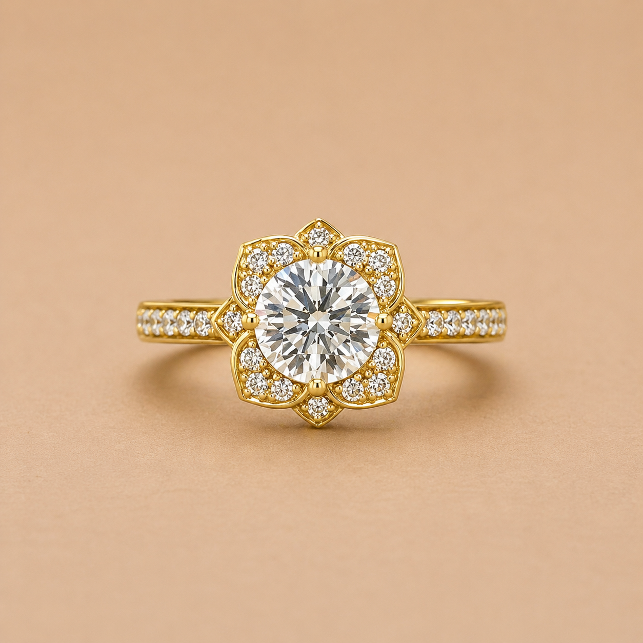 Camille Floral Engagement Ring