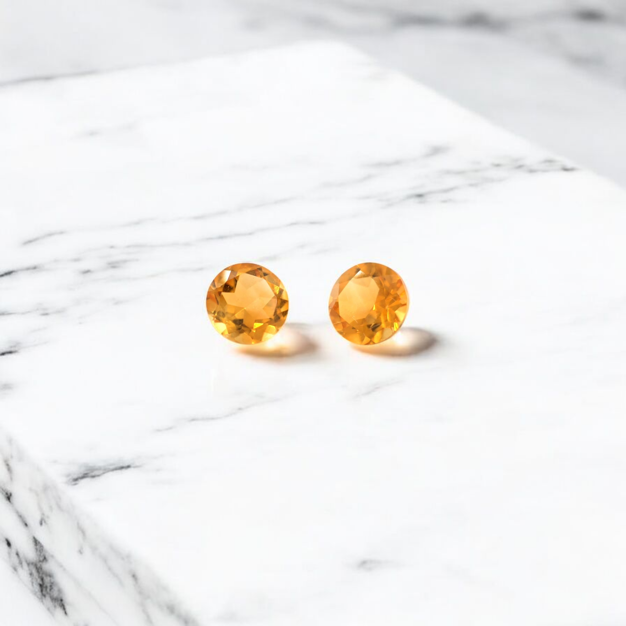 Citrine Round Cut Pair 5.5mm