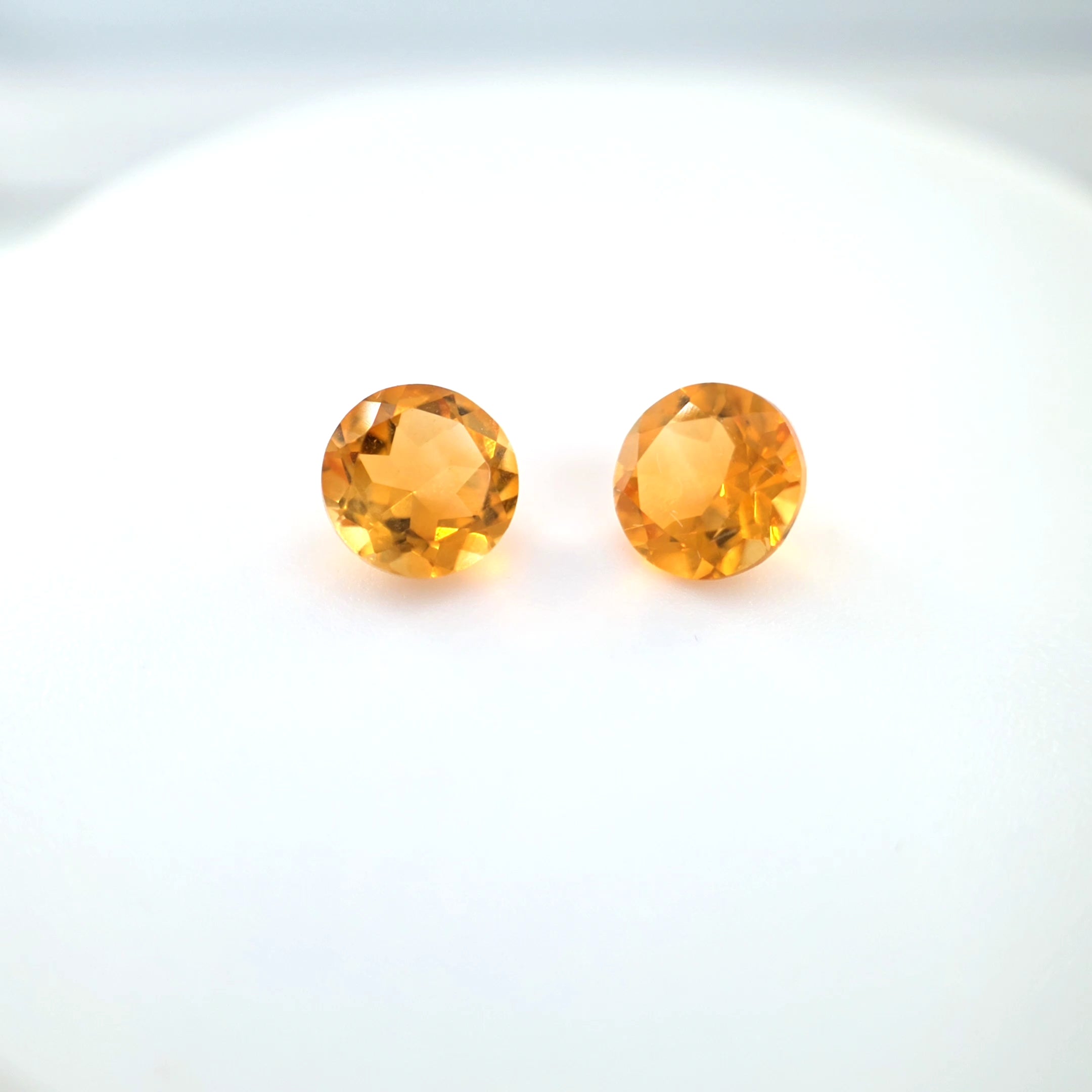 Citrine Round Cut Pair 5.5mm