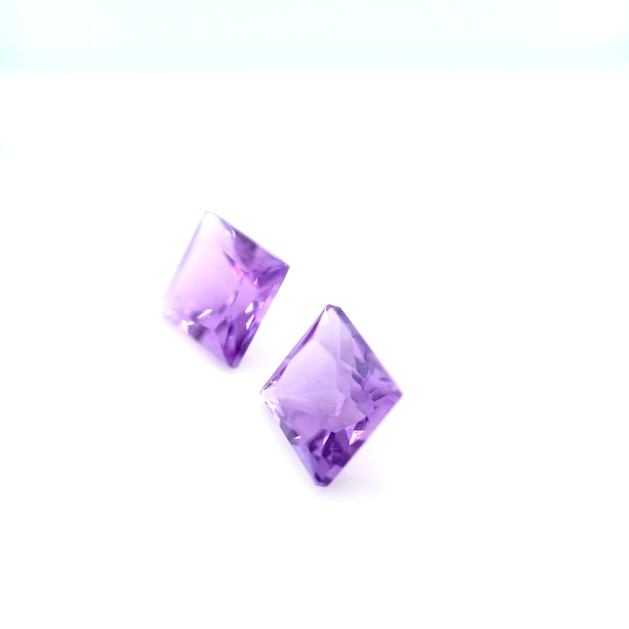 Amethyst Princess Cut Pair 6.2mm