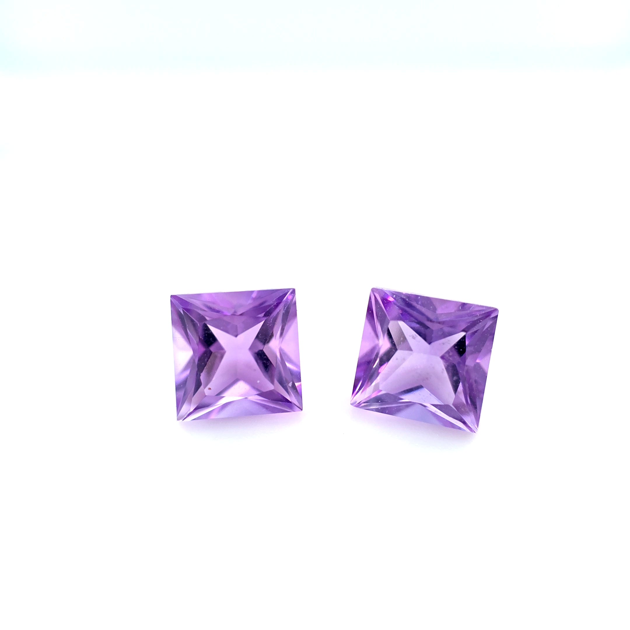 Amethyst Princess Cut Pair 6.2mm