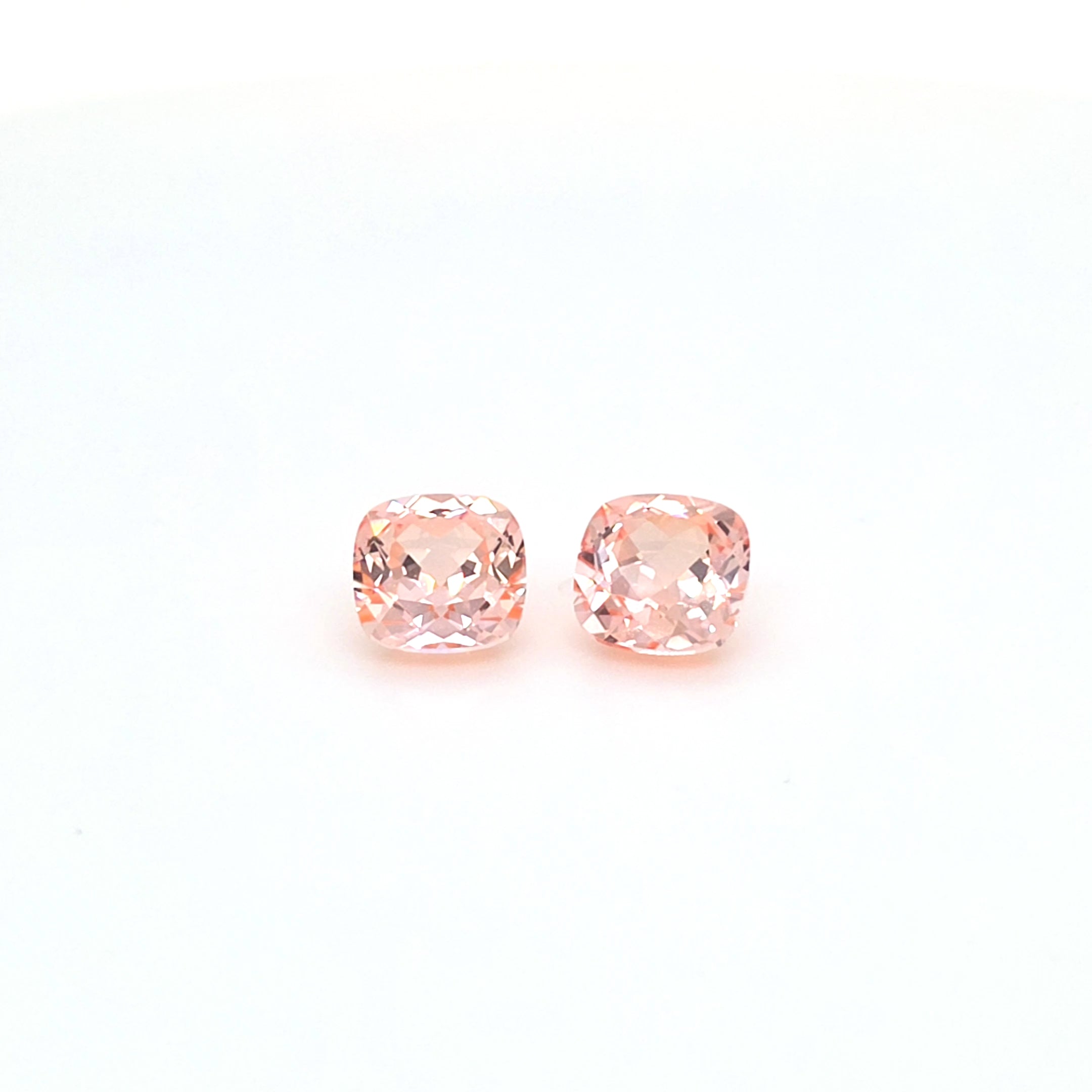 6ct Hydrothermal Morganite Cushion Cut Pair