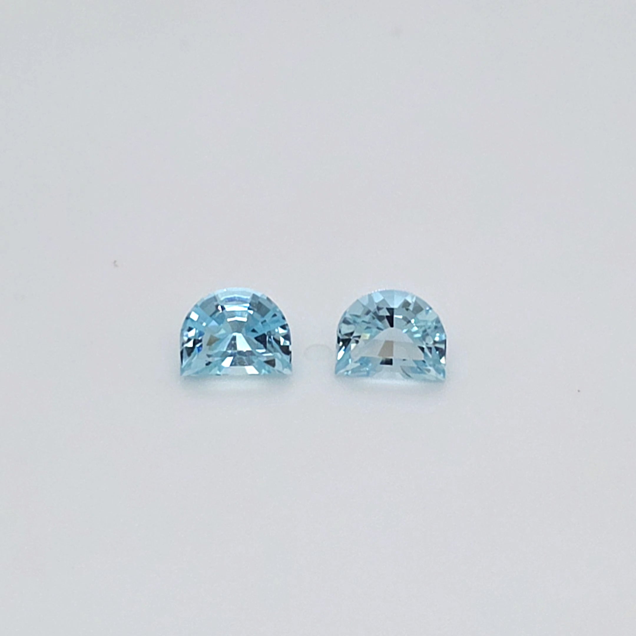 Aquamarine Half Moon Cut Pair – 3.04ct Total