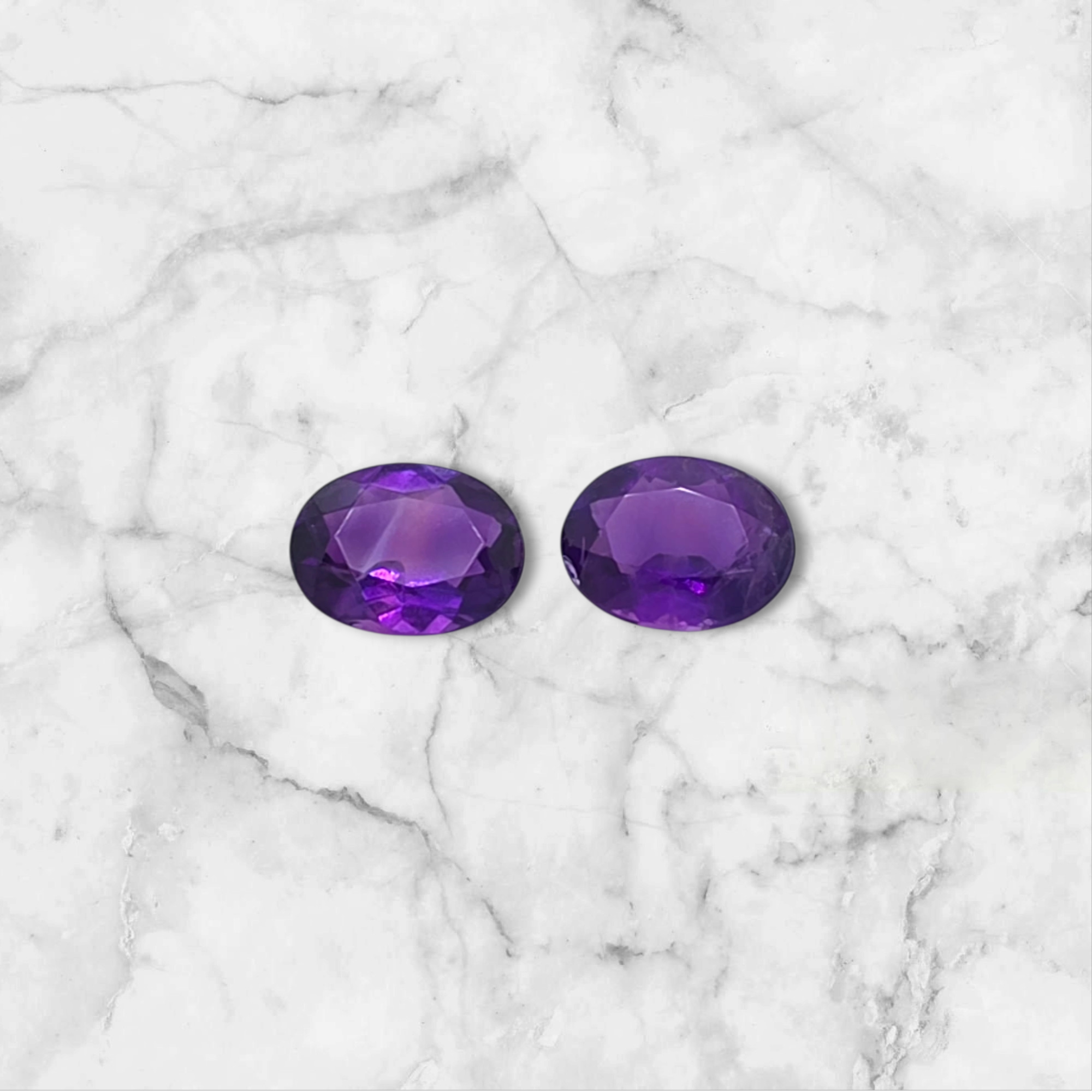 Natural Amethyst Oval Pair 2.94ct