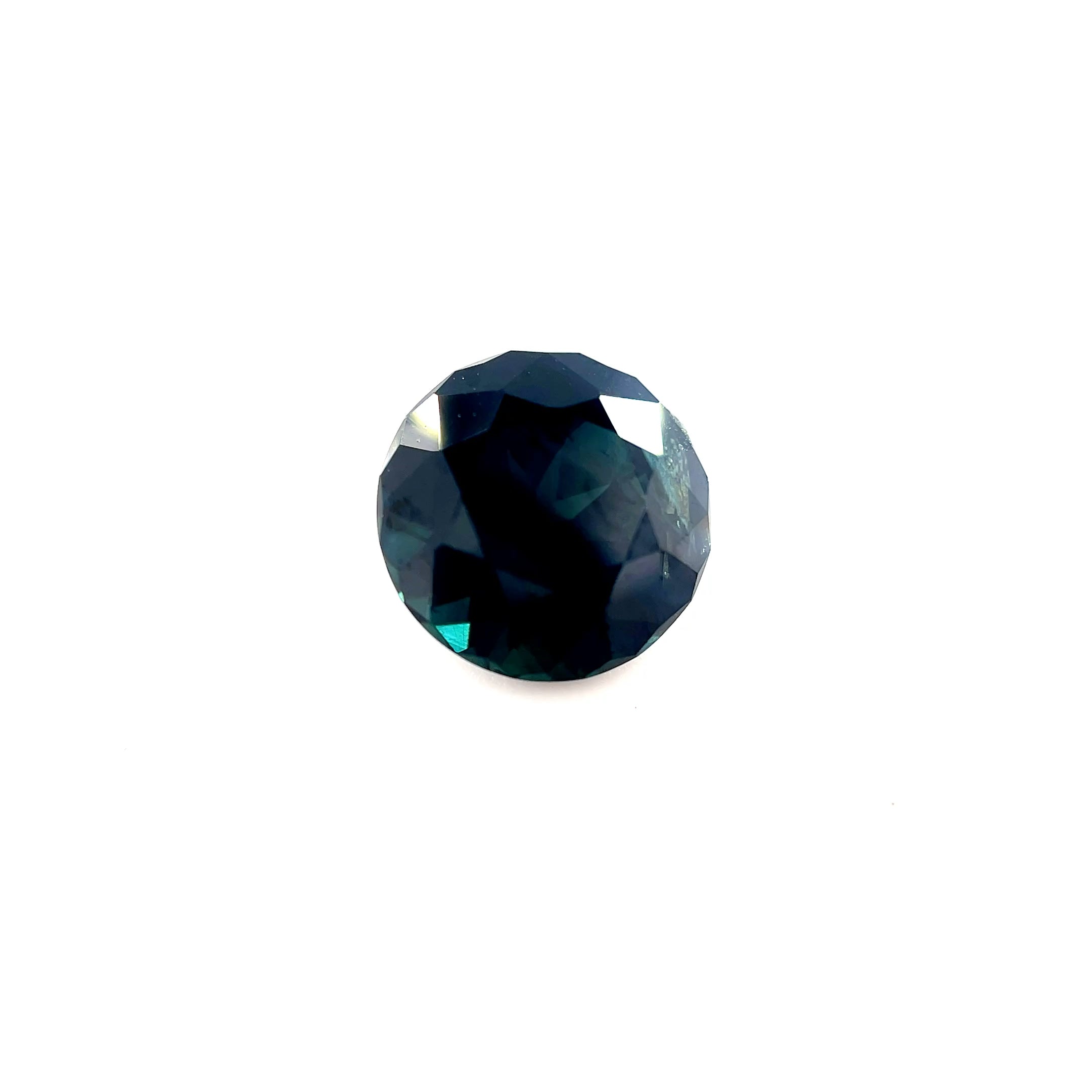 3.48ct Australian Sapphire Teal Green Round Cut