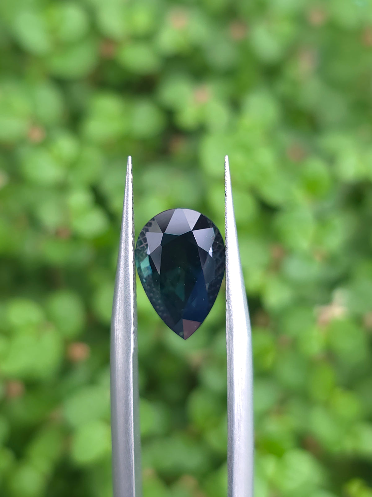 2.69ct Australian Sapphire Pear Cut Teal Green