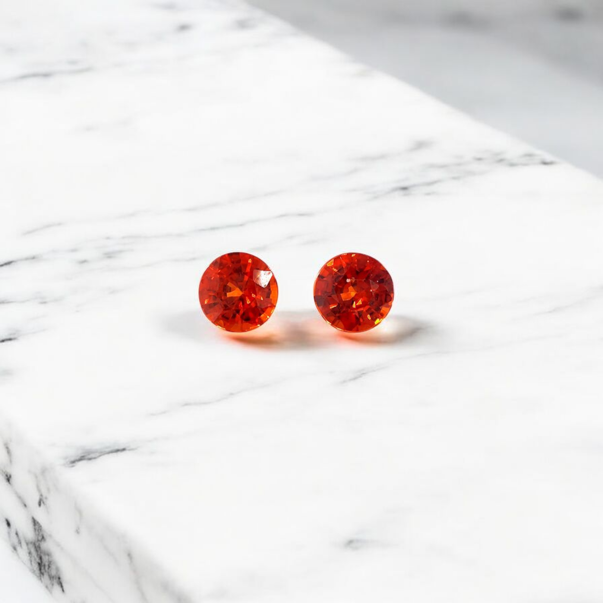 Spessartite Garnet Pair Round Cut 5.10mm