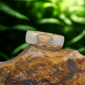 0.79ct Solid Opal Ring – Argentium Silver & 18ct Gold, Size Q