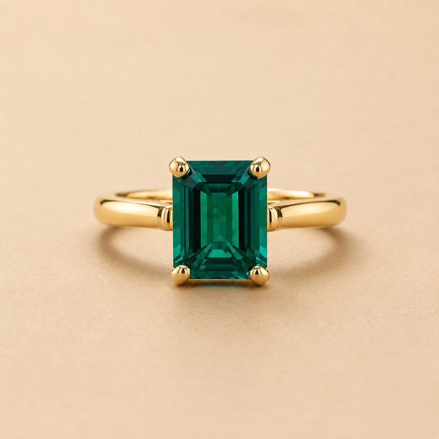 Australian Green Sapphire solitaire ring