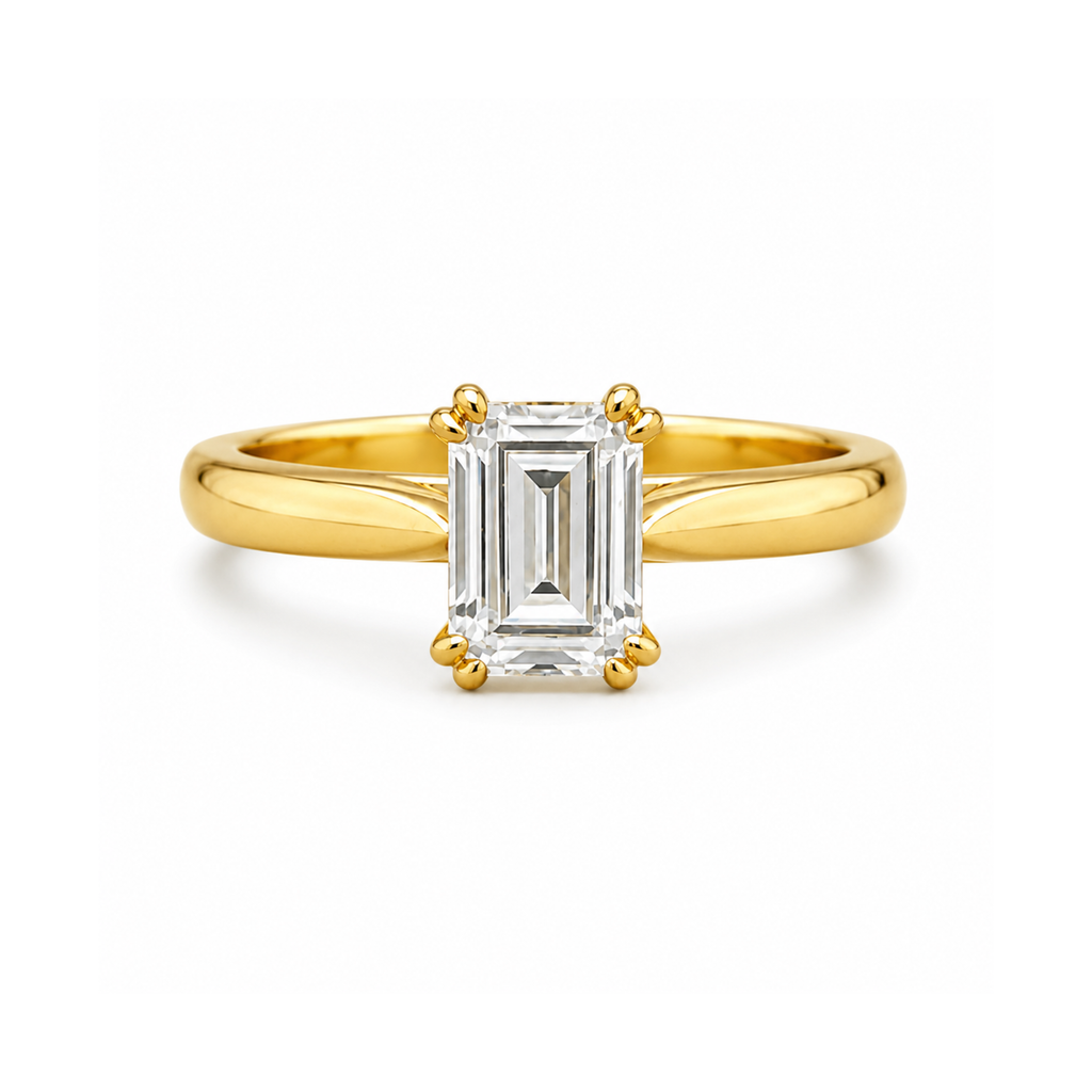 Belle Emerald Cut Solitaire Engagement Ring