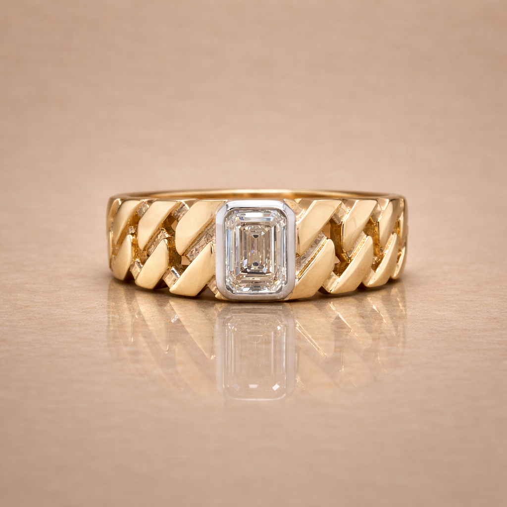 Chain Link Diamond Ring -  Metal & Stone Jewellers