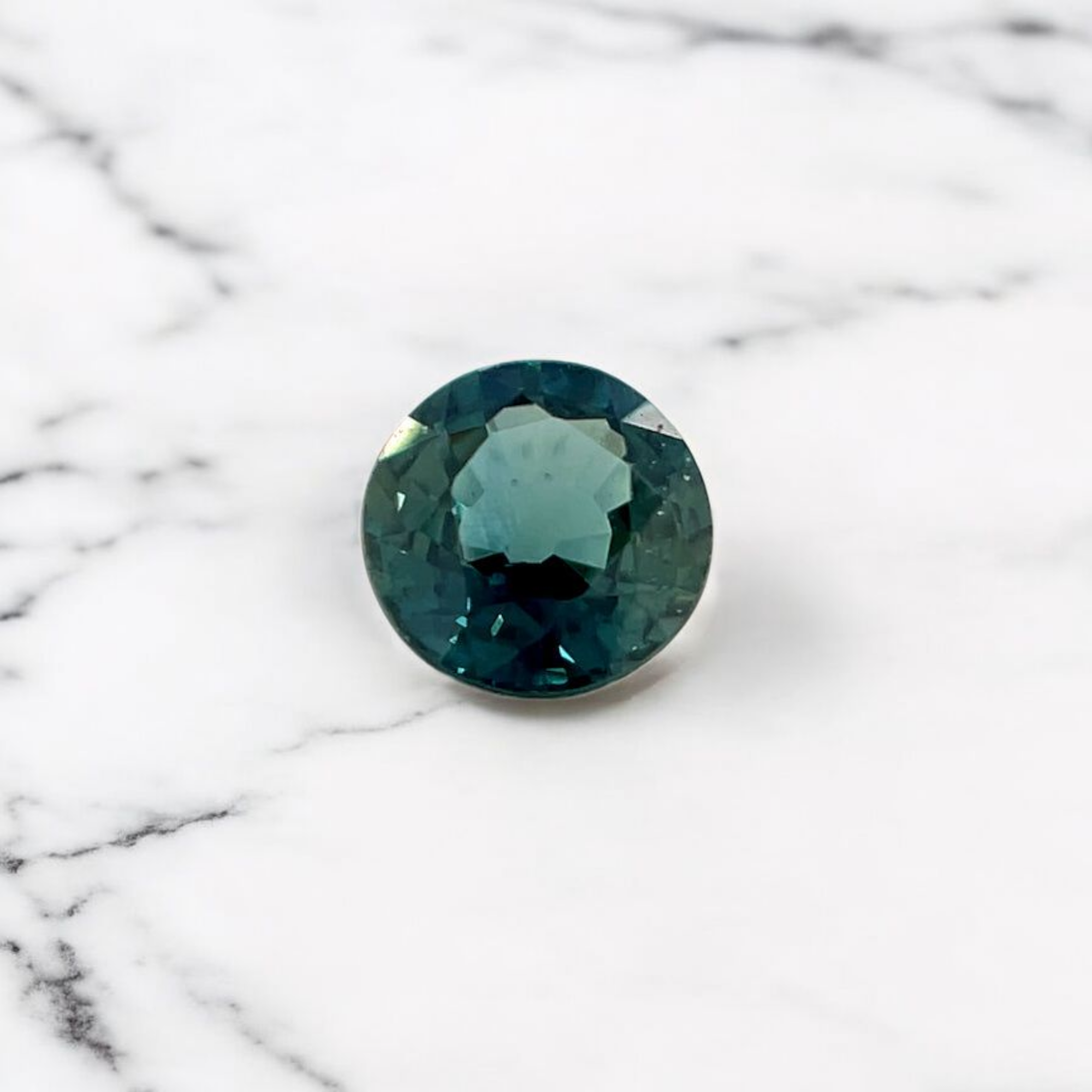0.65ct Australian Sapphire Round Cut Teal Green