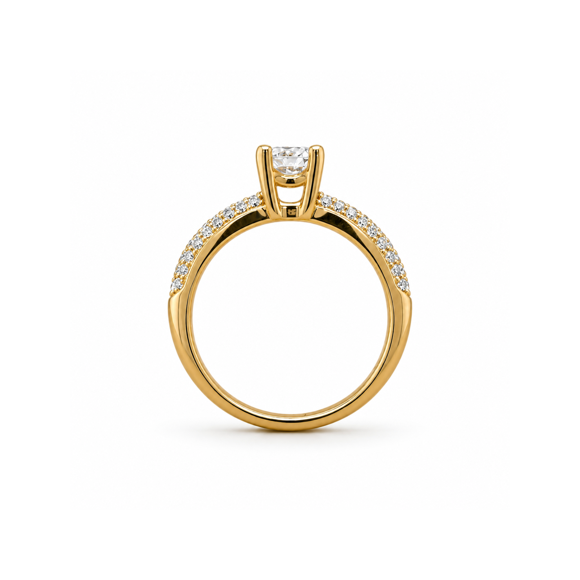 Gisele Solitaire Pave Engagement Ring