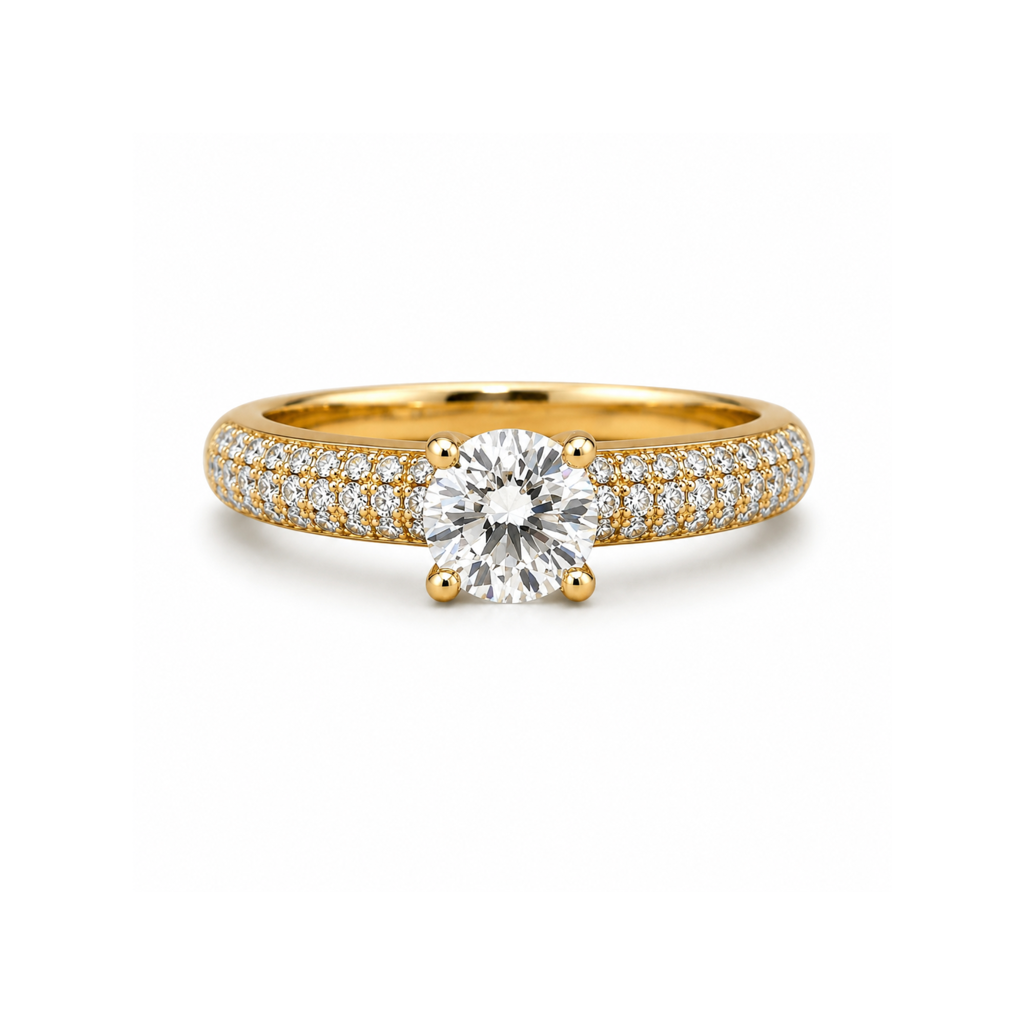 Gisele Solitaire Pave Engagement Ring
