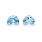 Aquamarine Half Moon Cut Pair – 3.04ct Total