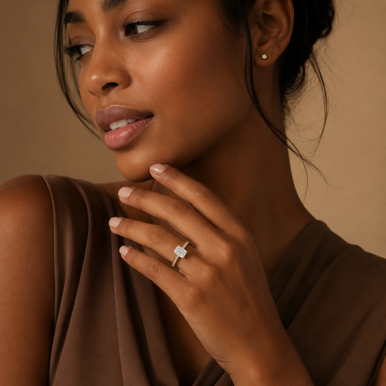 Marcelline Emerald Cut Engagement Ring