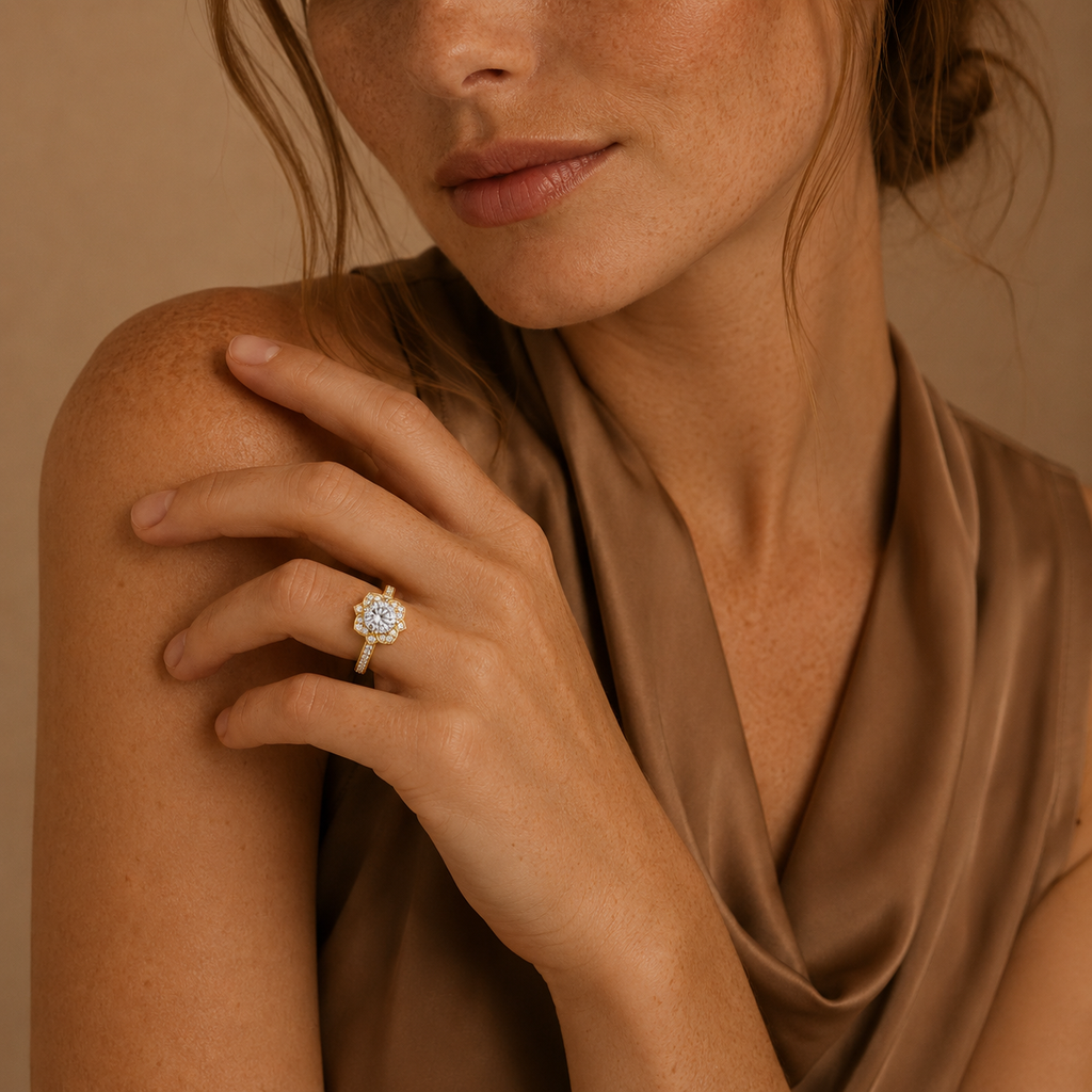 Camille Floral Engagement Ring