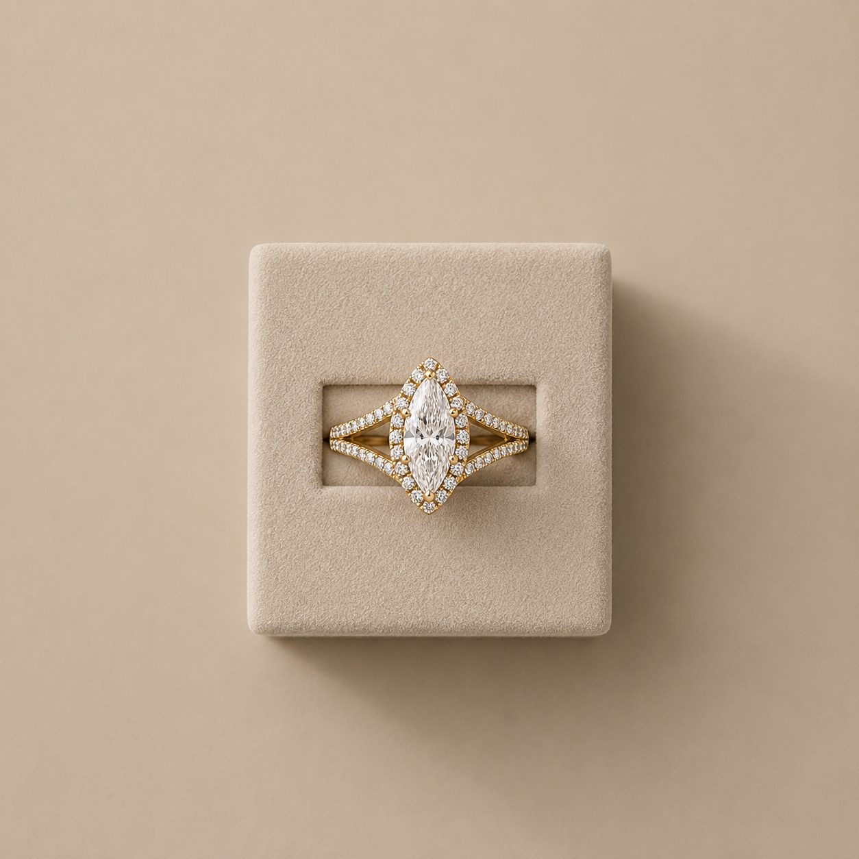 Juliette Marquise Halo Engagement Ring