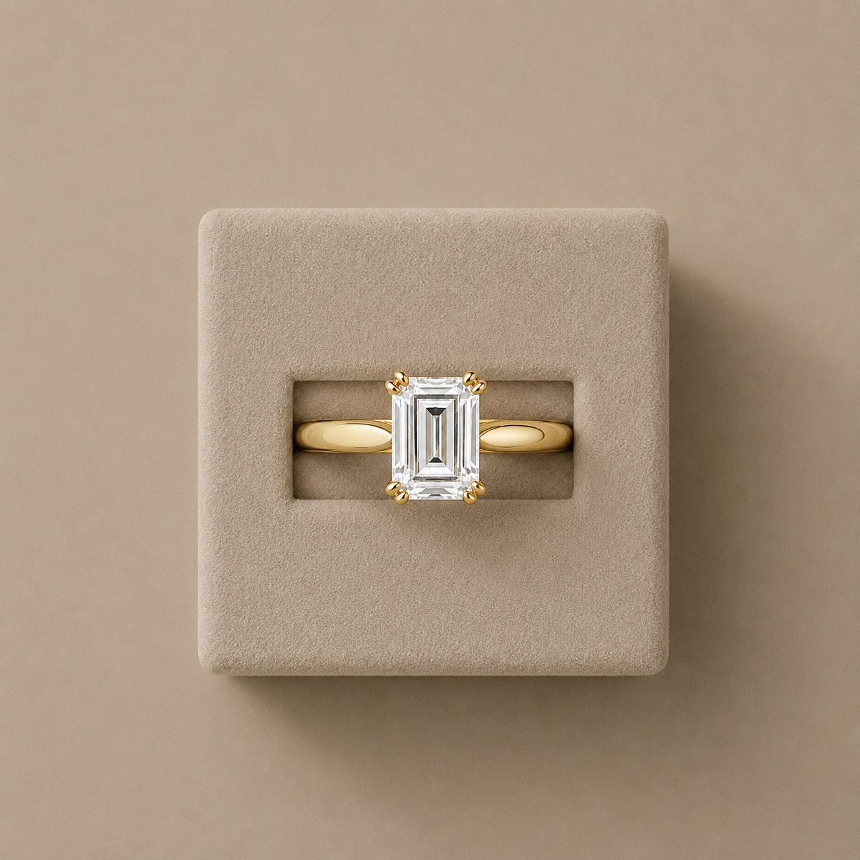 Belle Emerald Cut Solitaire Engagement Ring