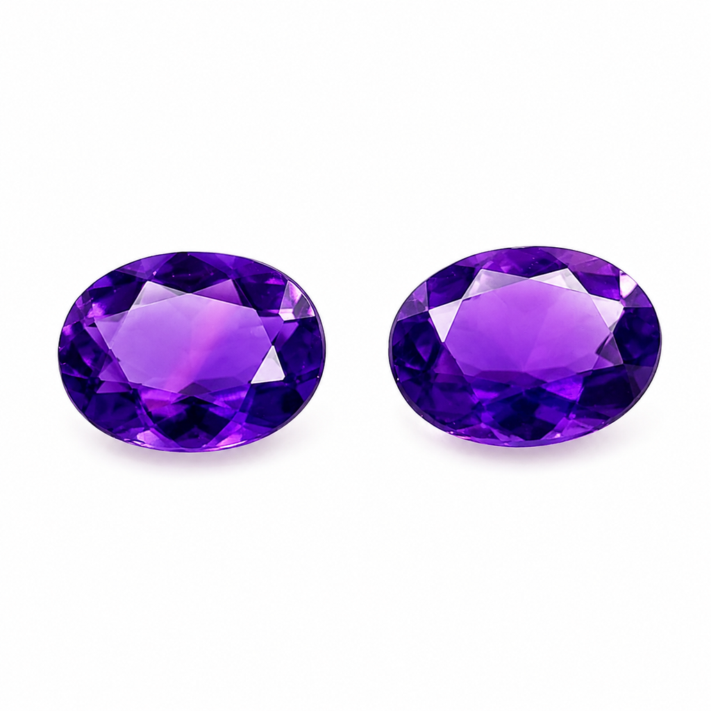 Natural Amethyst Oval Pair 2.94ct