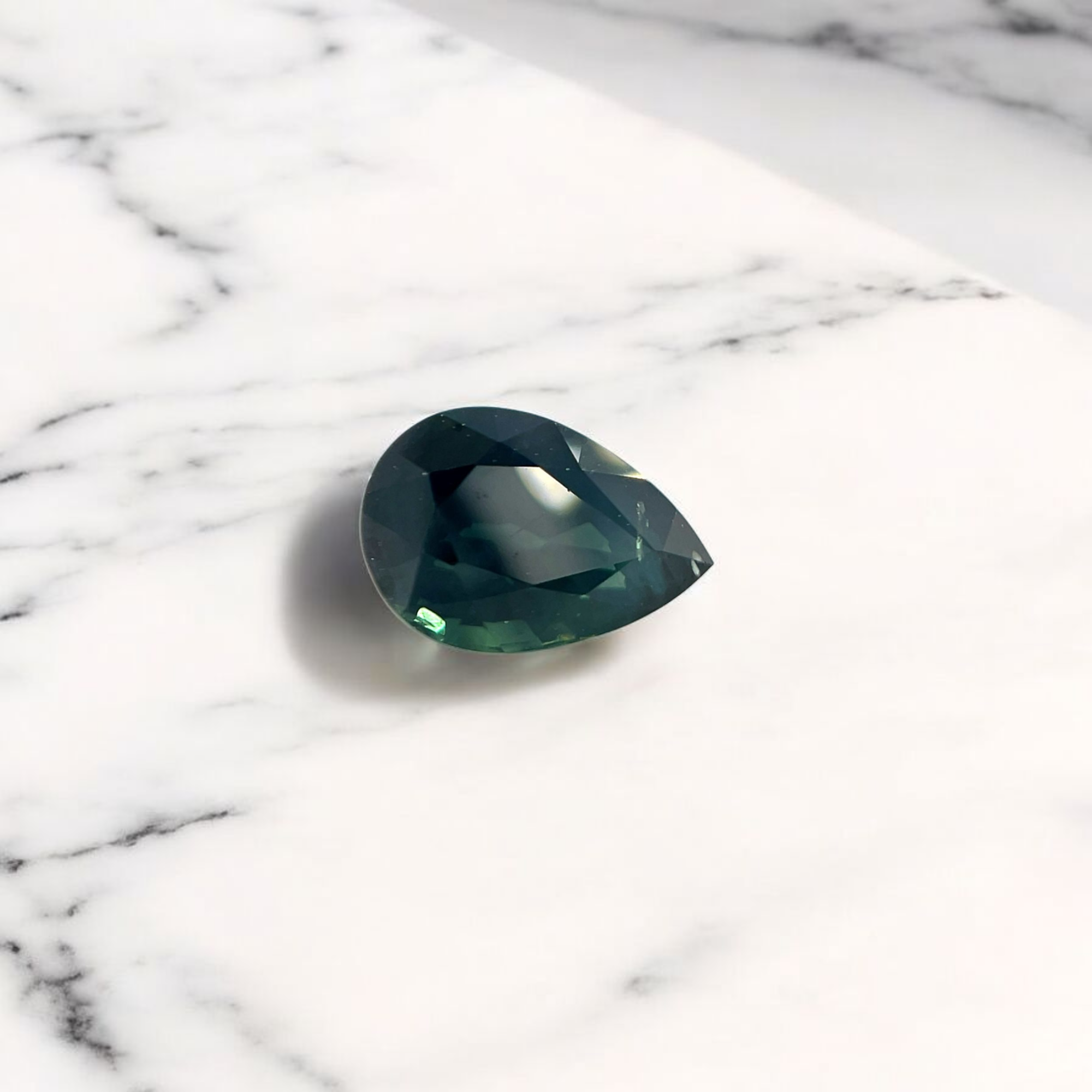 2.69ct Australian Sapphire Pear Cut Green