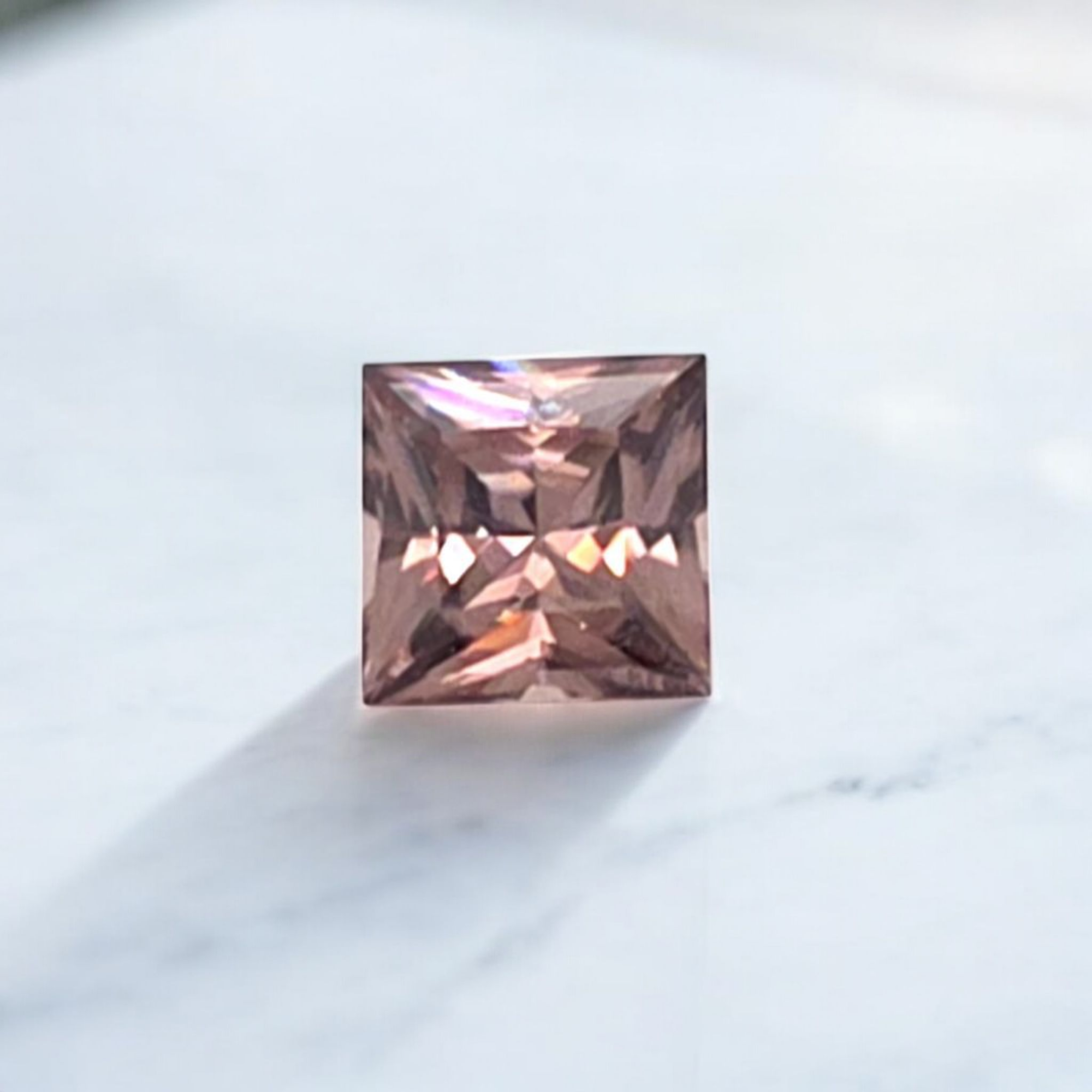 2.37 ct Australian Zircon Pink Square Cut
