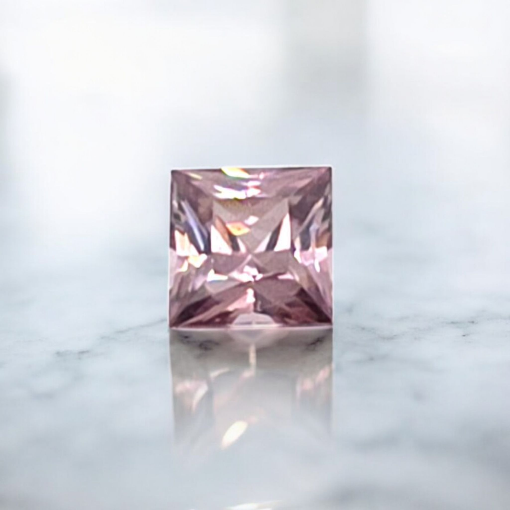 1.62 ct Australian Zircon Pink Square Cut