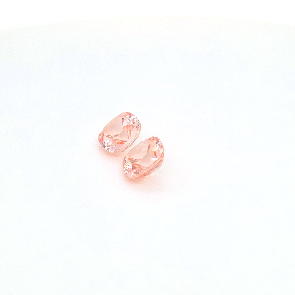 6ct Hydrothermal Morganite Cushion Cut Pair