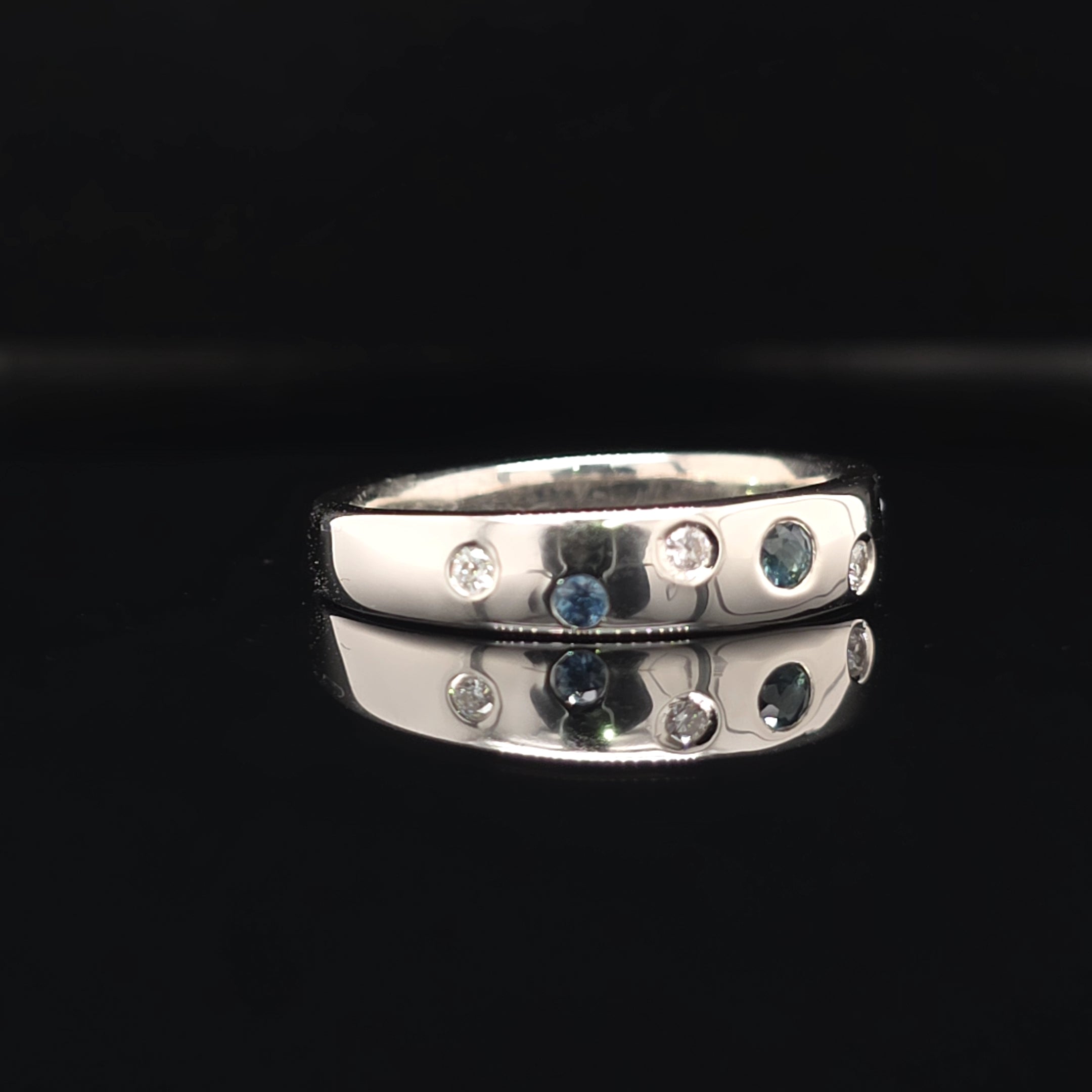 Handcrafted Sapphire & Diamond Galaxy Ring