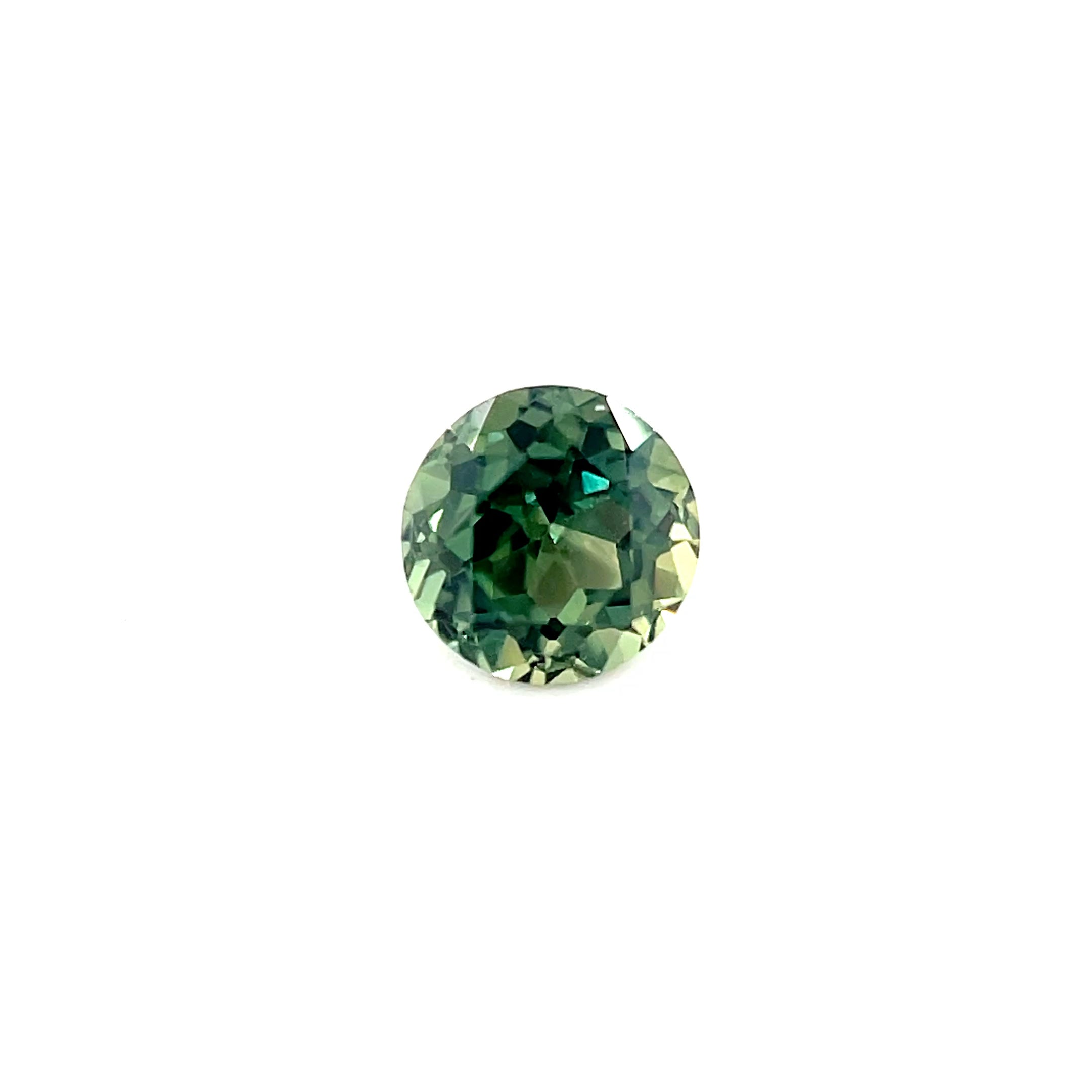 0.25ct Australian Sapphire Green Round Cut