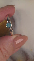 Coober Pedy Opal Ring – Palladium Silver, Size T