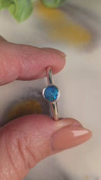 Round Coober Pedy Opal Ring – Palladium Silver, Size S