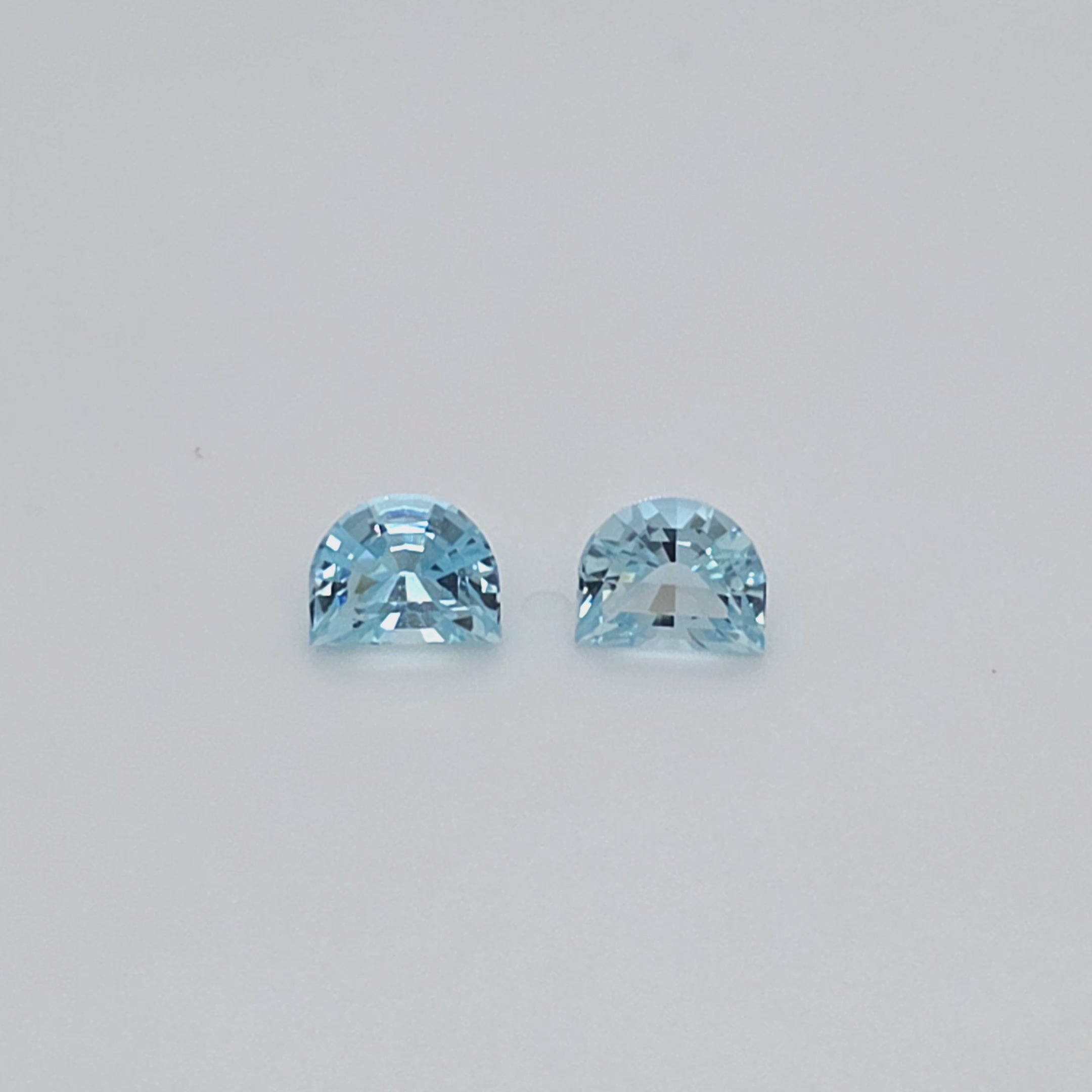 Aquamarine Half Moon Cut Pair – 3.04ct Total