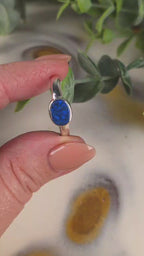 Oval Opal Doublet Ring – Palladium Silver, Size U