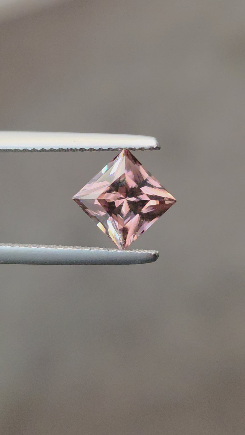 2.37 ct Australian Zircon Pink Square Cut